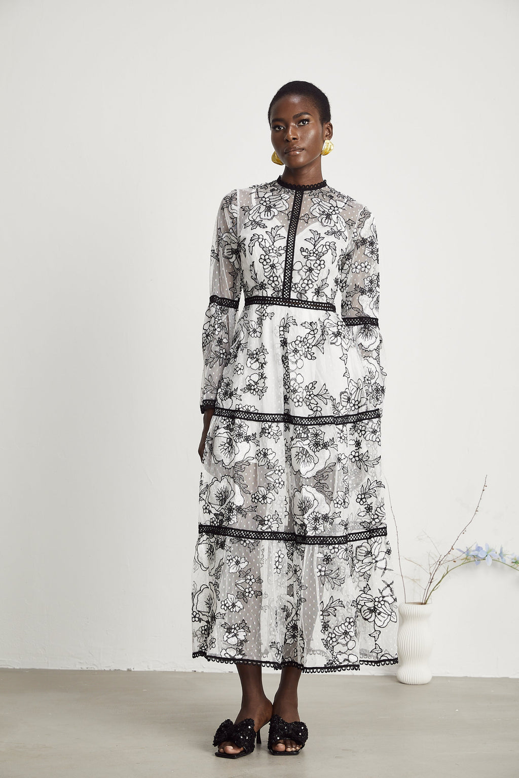 Marcella şeffaf maksi elbise