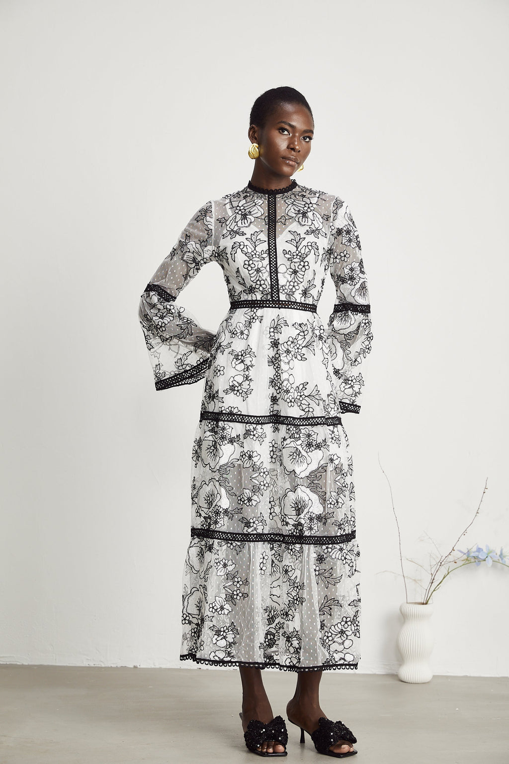 Marcella şeffaf maksi elbise