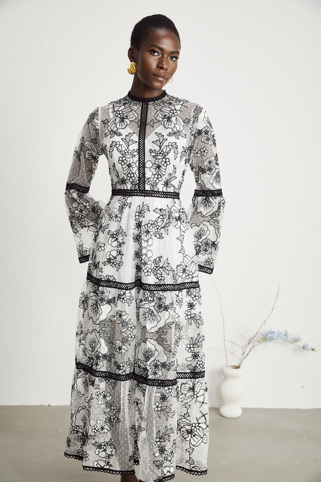 Marcella şeffaf maksi elbise