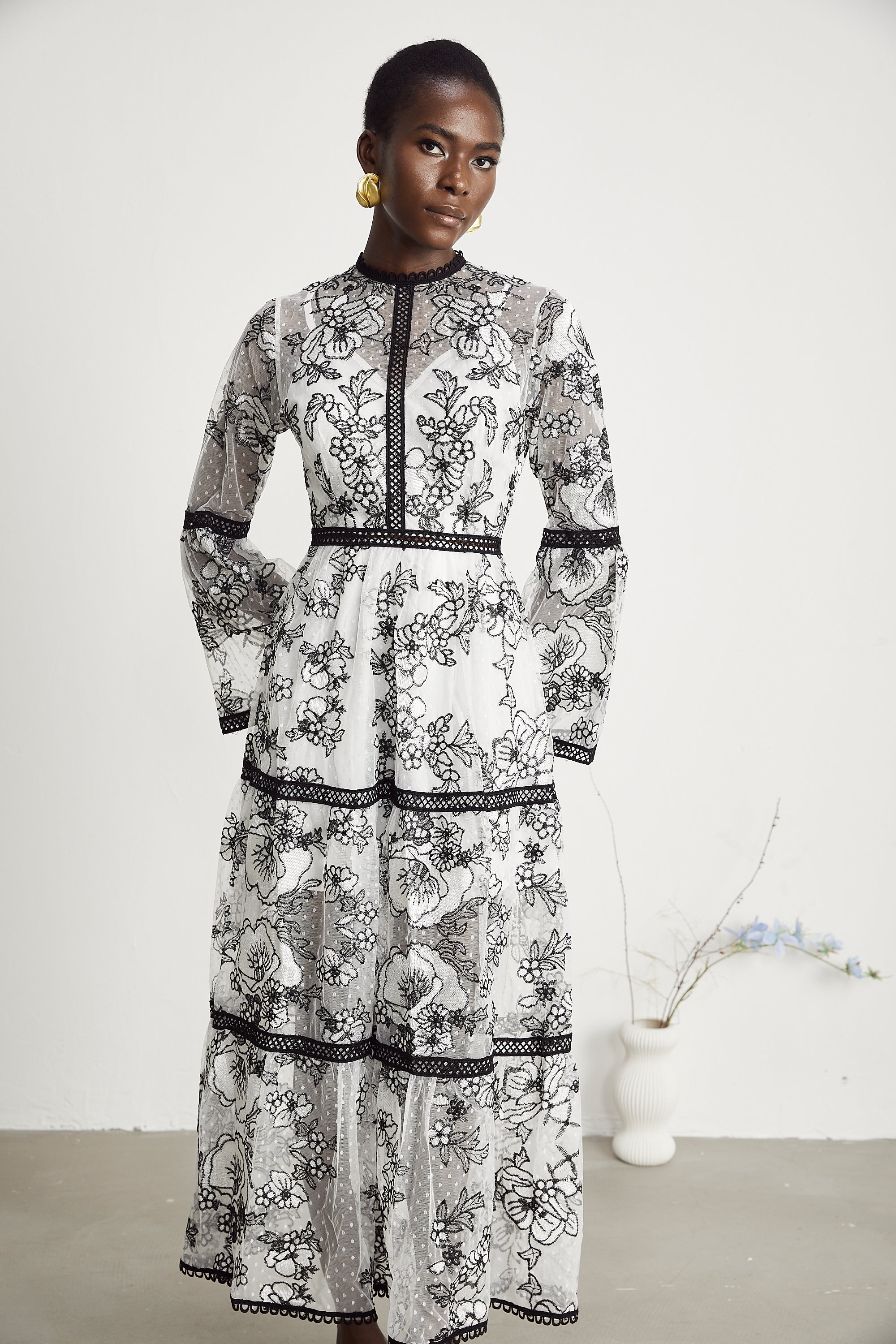 Marcella şeffaf maksi elbise