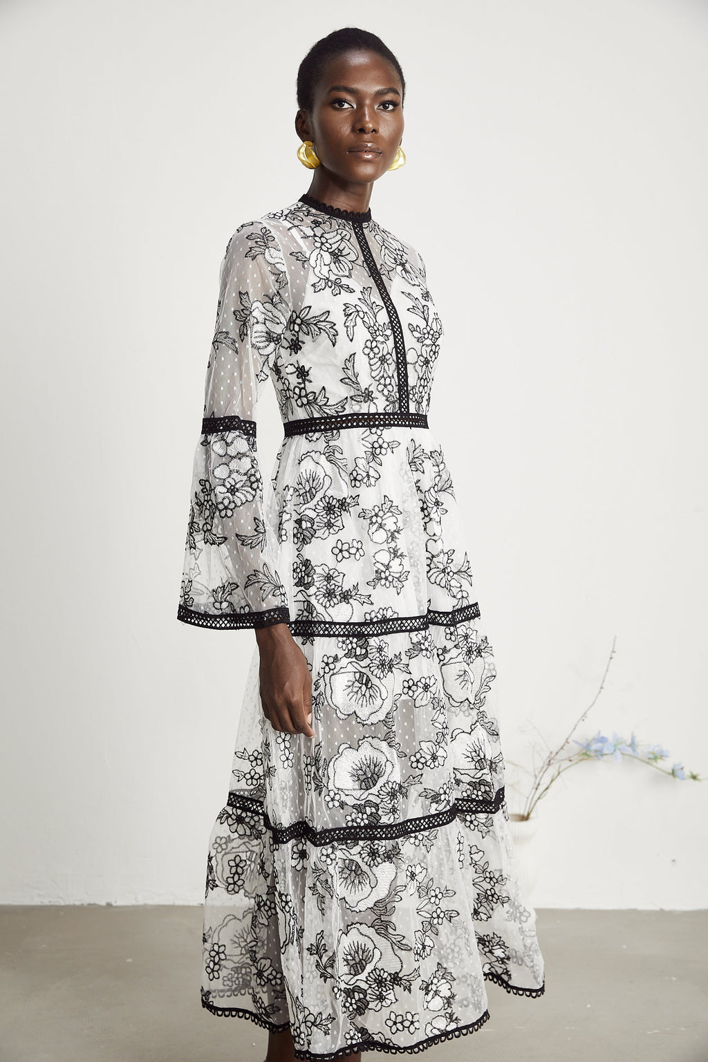 Marcella şeffaf maksi elbise