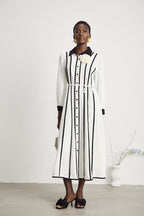 Elinor kontrast midi elbise