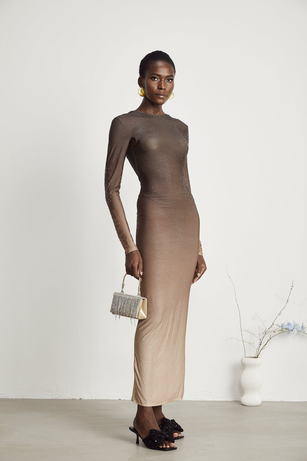 Capucine kristal maksi elbise