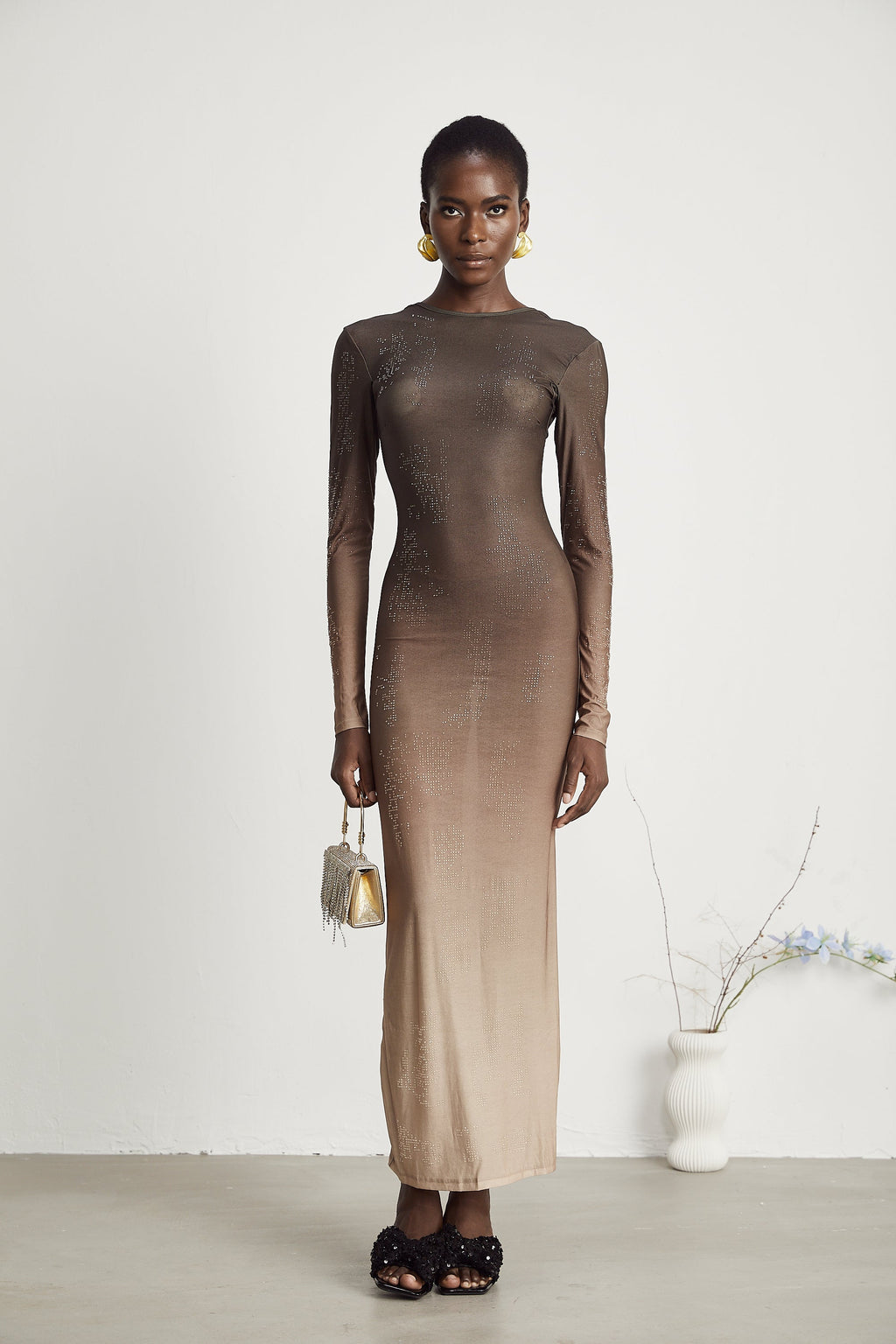 Capucine kristal maksi elbise