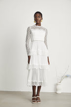 Odette dantel midi elbise