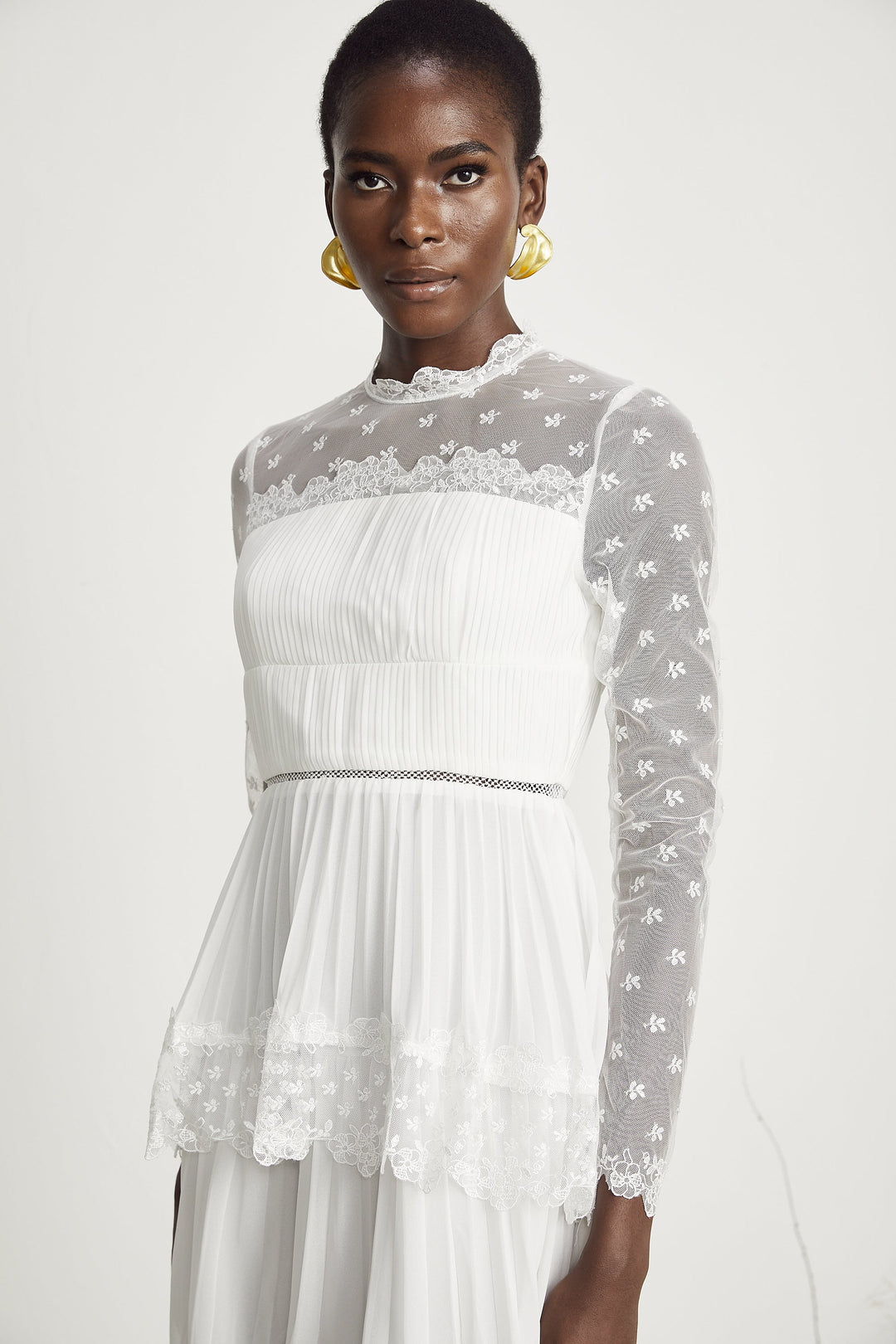 Odette dantel midi elbise