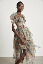 Victoire çiçek midi elbise