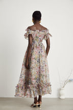 Margaux fırfır midi elbise