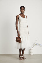 Isabeau tül midi elbise