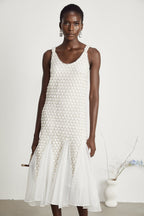 Isabeau tül midi elbise