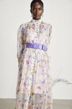 Lili çiçek midi elbise