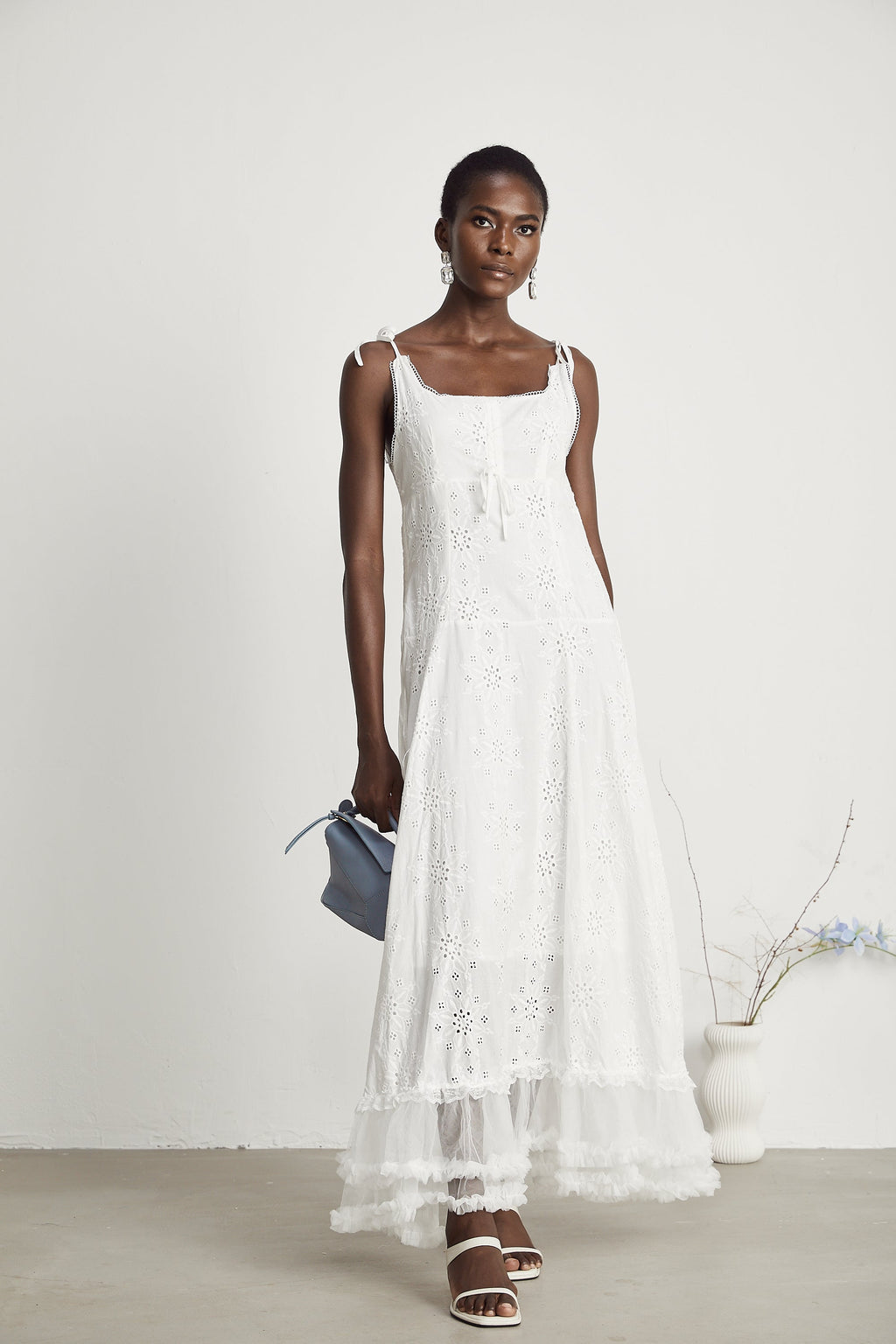 Lili şeffaf midi elbise