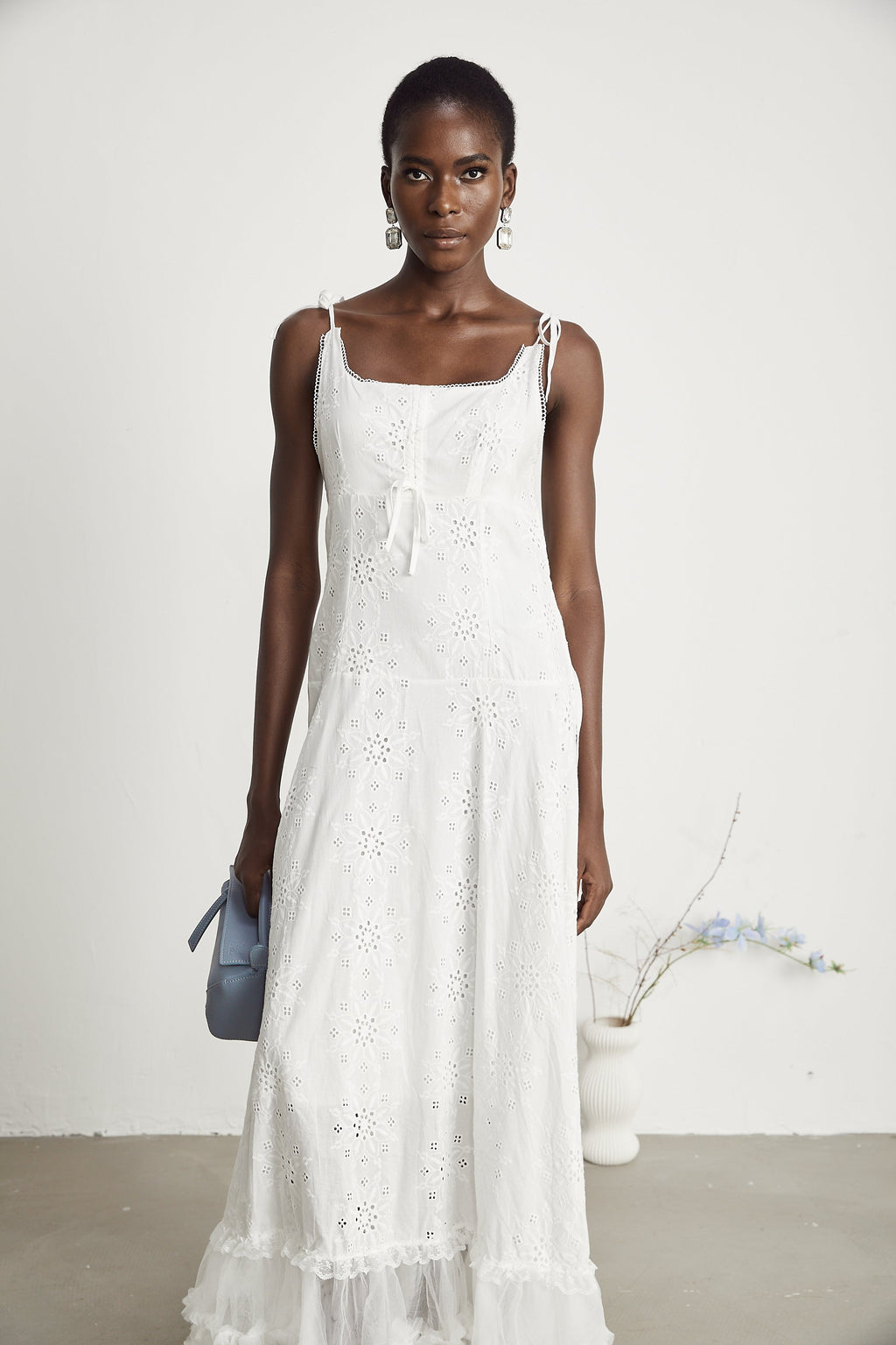 Lili şeffaf midi elbise