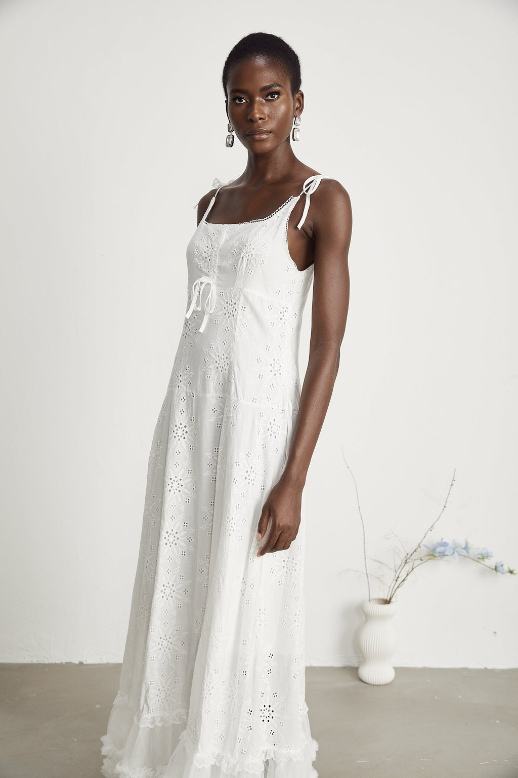 Lili şeffaf midi elbise