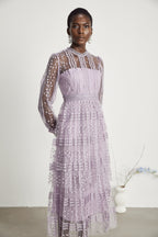 Delphine şeffaf midi elbise