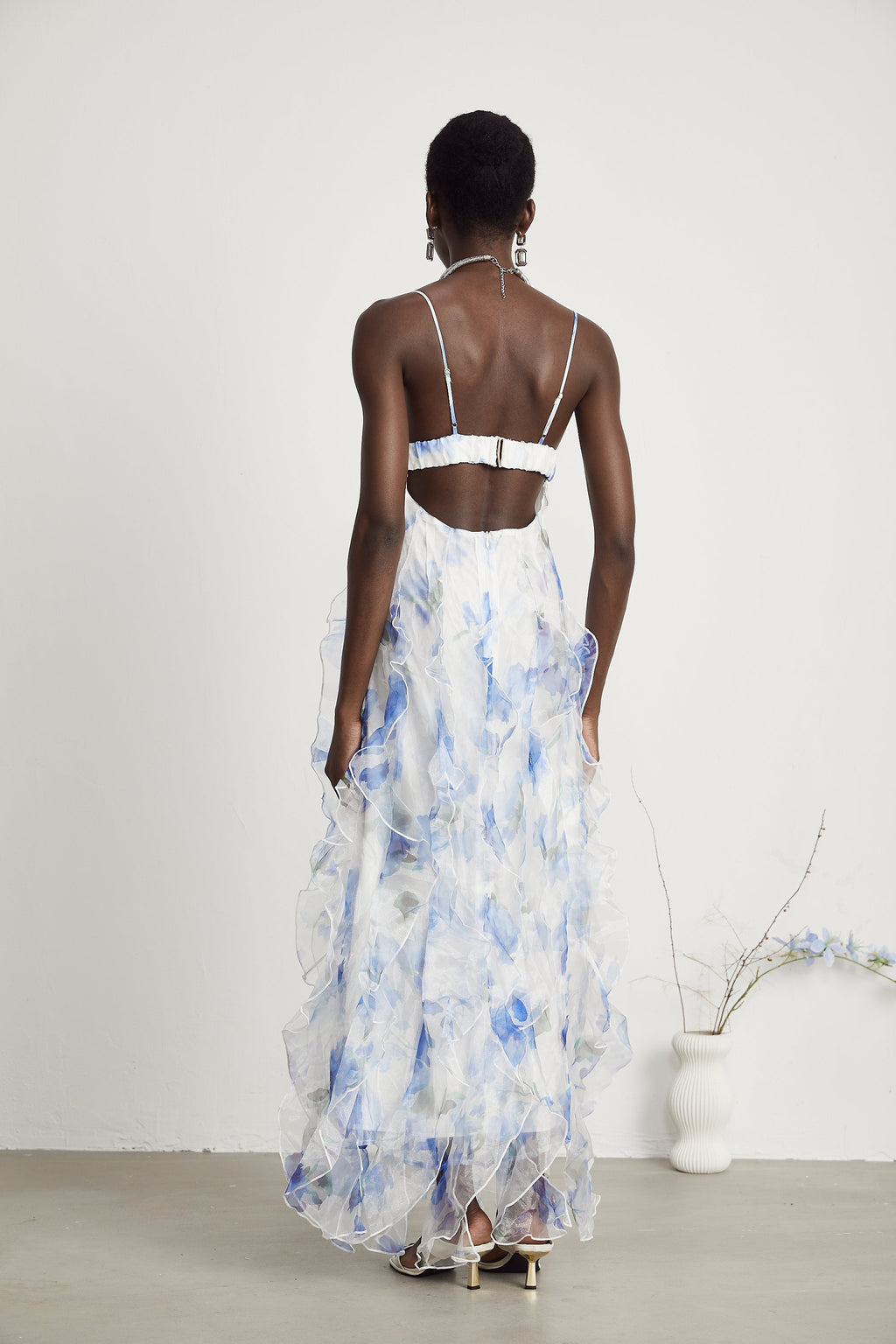 Noémie çiçek midi elbise