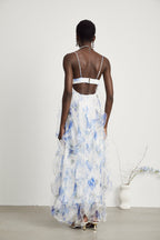 Noémie çiçek midi elbise