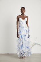 Noémie çiçek midi elbise