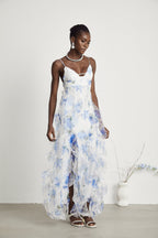 Noémie çiçek midi elbise