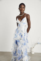 Noémie çiçek midi elbise