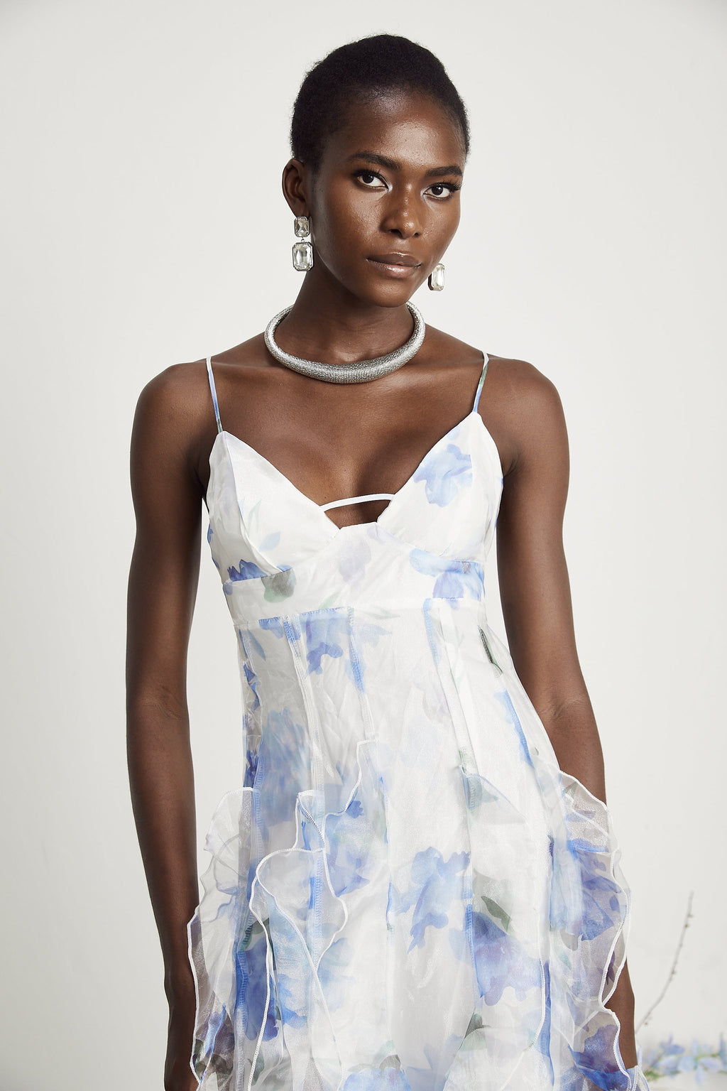 Noémie çiçek midi elbise