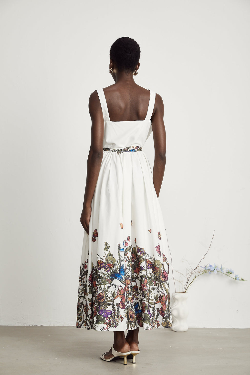 Thaïs desenli midi elbise