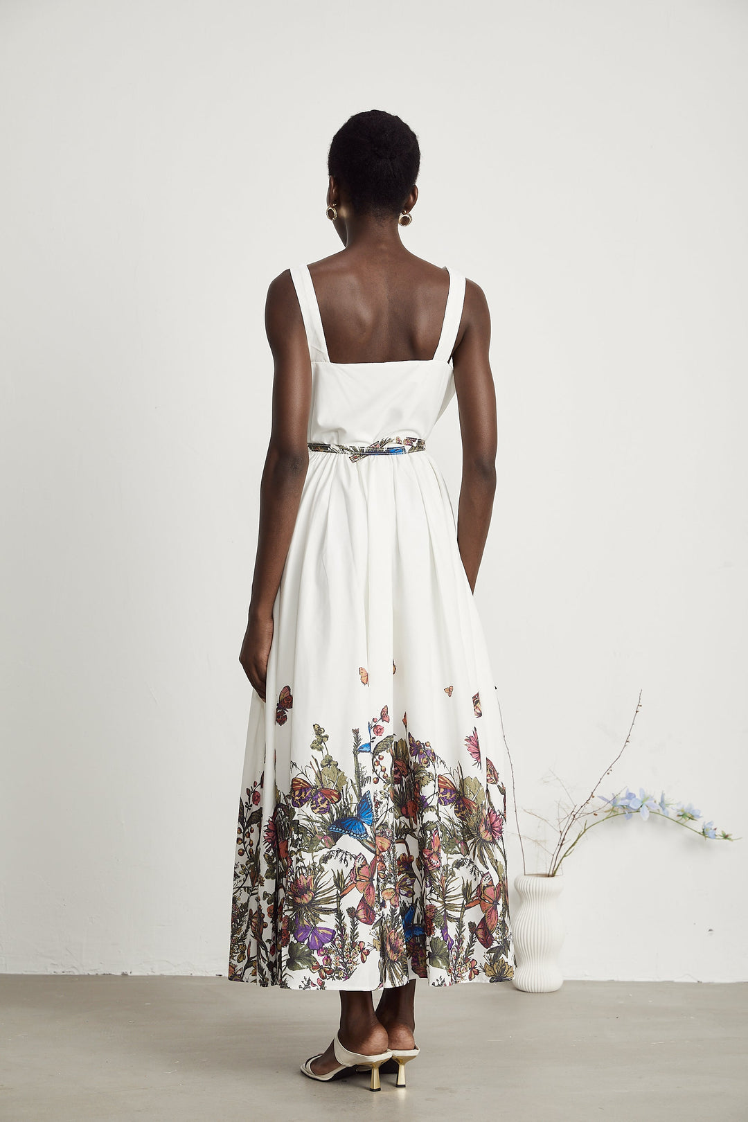 Thaïs desenli midi elbise
