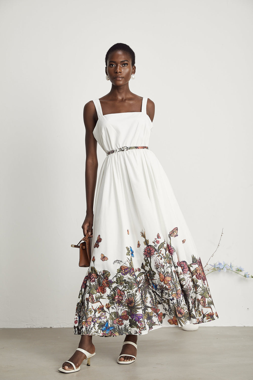 Thaïs desenli midi elbise