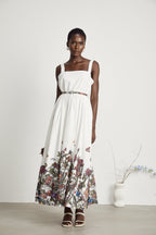 Thaïs desenli midi elbise