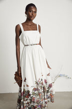 Thaïs desenli midi elbise