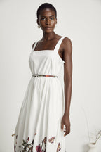 Thaïs desenli midi elbise