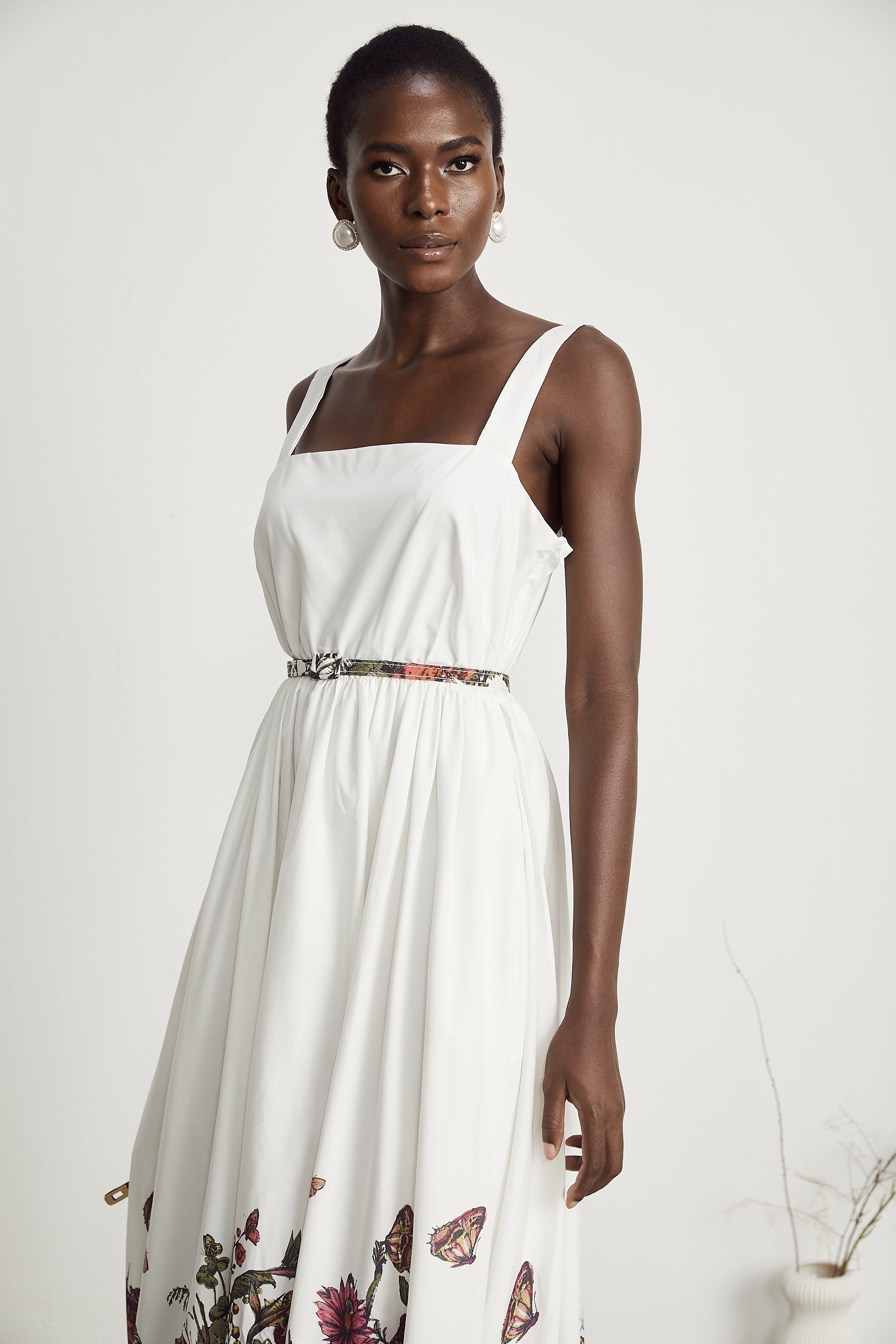 Thaïs desenli midi elbise