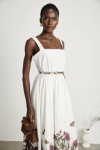 Thaïs desenli midi elbise