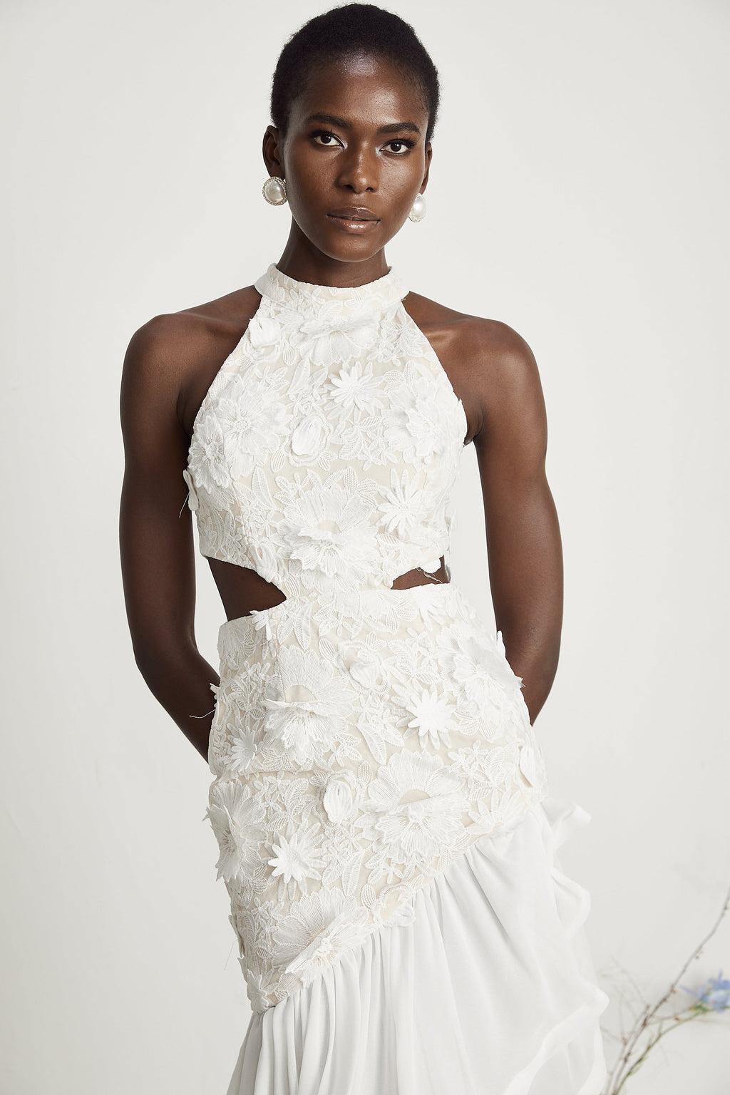 Zoë asimetrik midi elbise