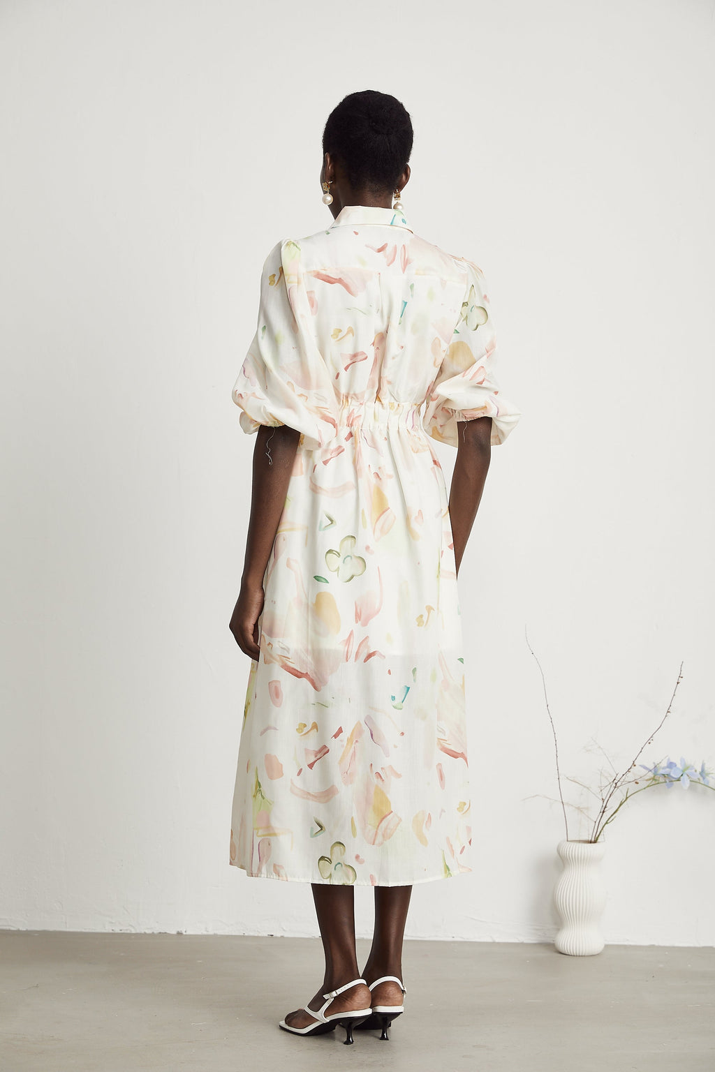 Noya desen midi elbise