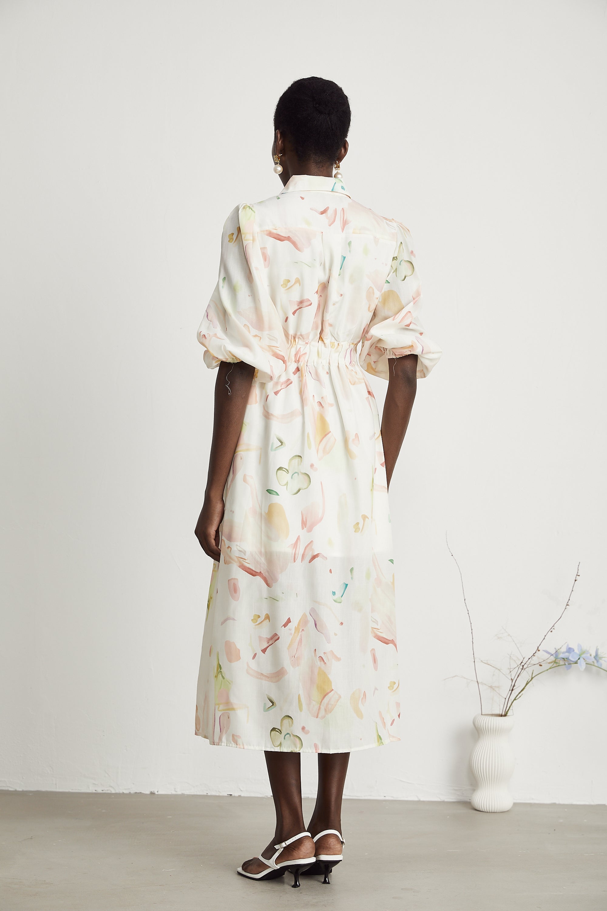 Noya desen midi elbise