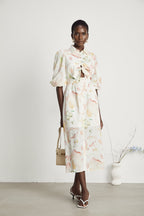 Noya desen midi elbise