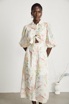 Noya desen midi elbise