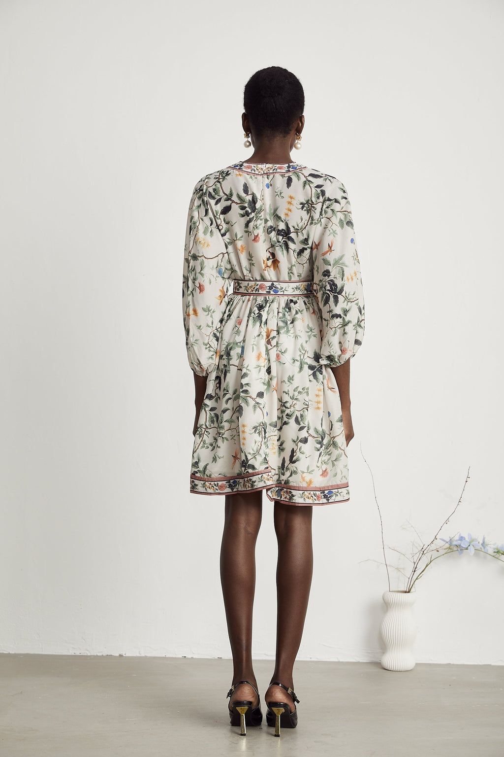 Mathilde desenli mini elbise