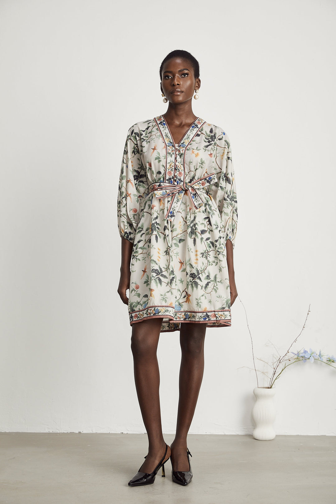 Mathilde desenli mini elbise