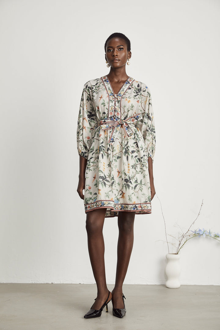 Mathilde desenli mini elbise