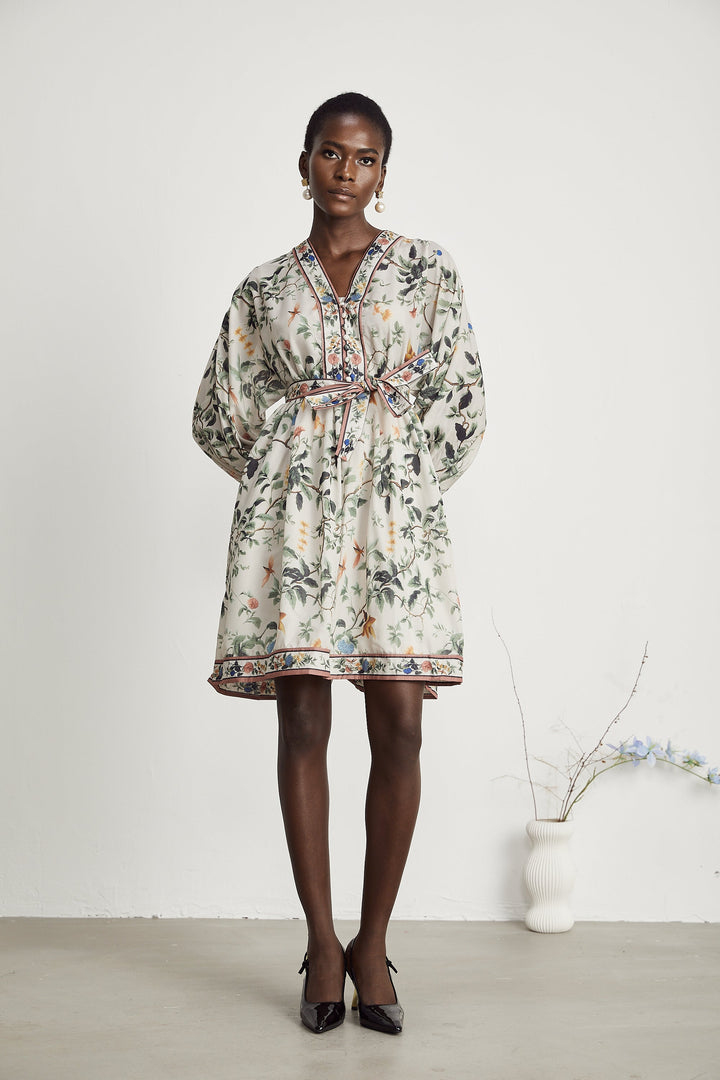 Mathilde desenli mini elbise