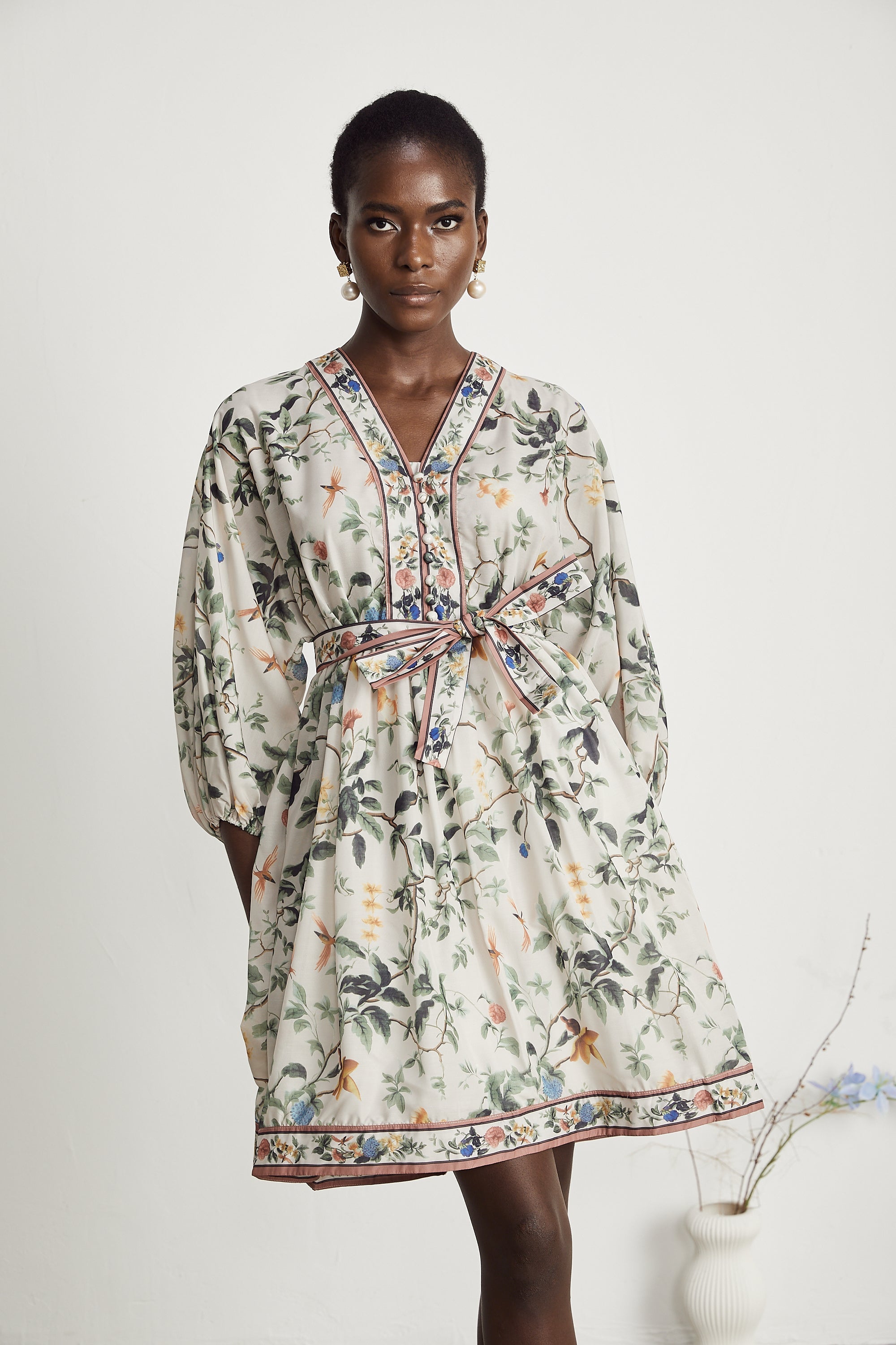 Mathilde desenli mini elbise