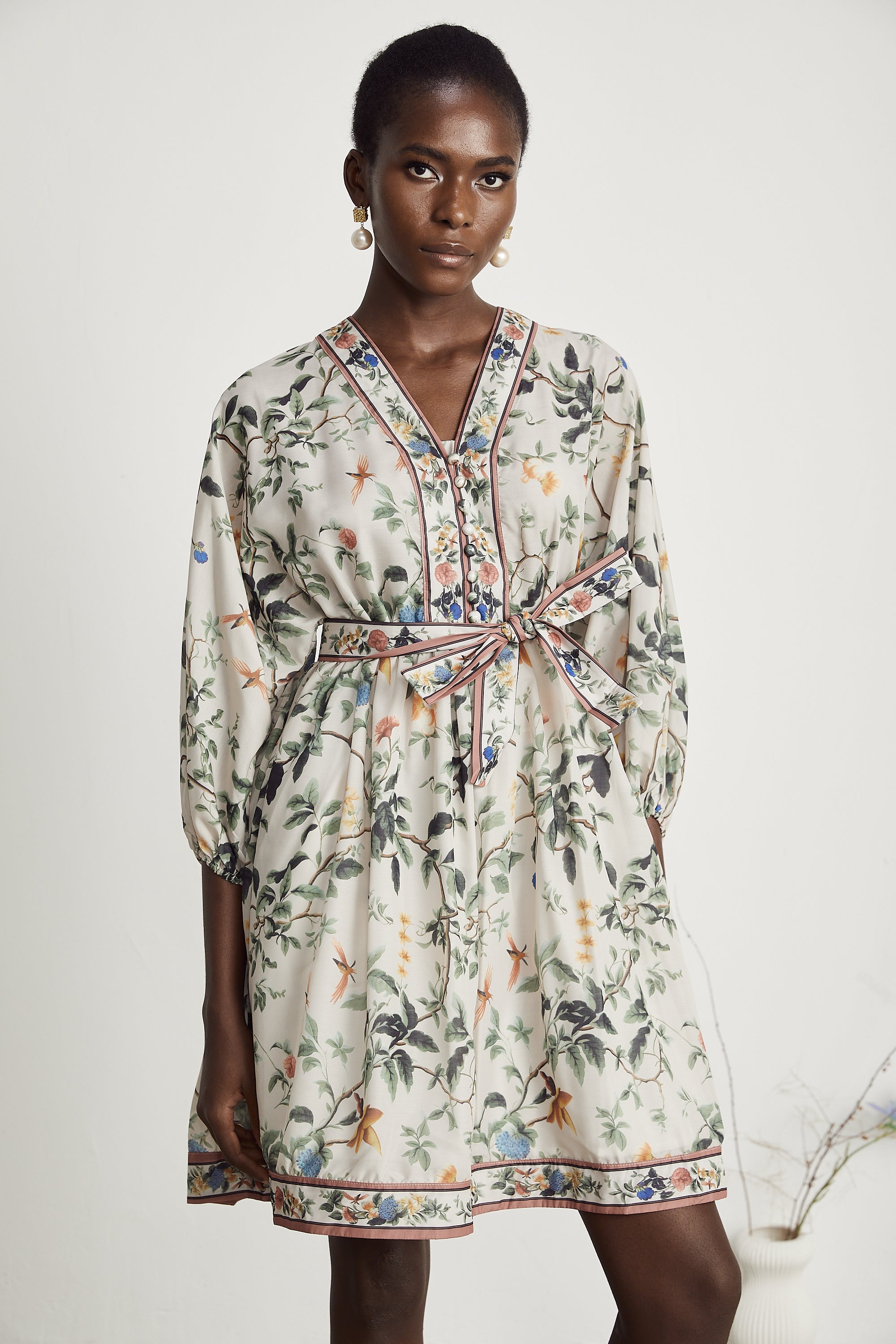 Mathilde desenli mini elbise