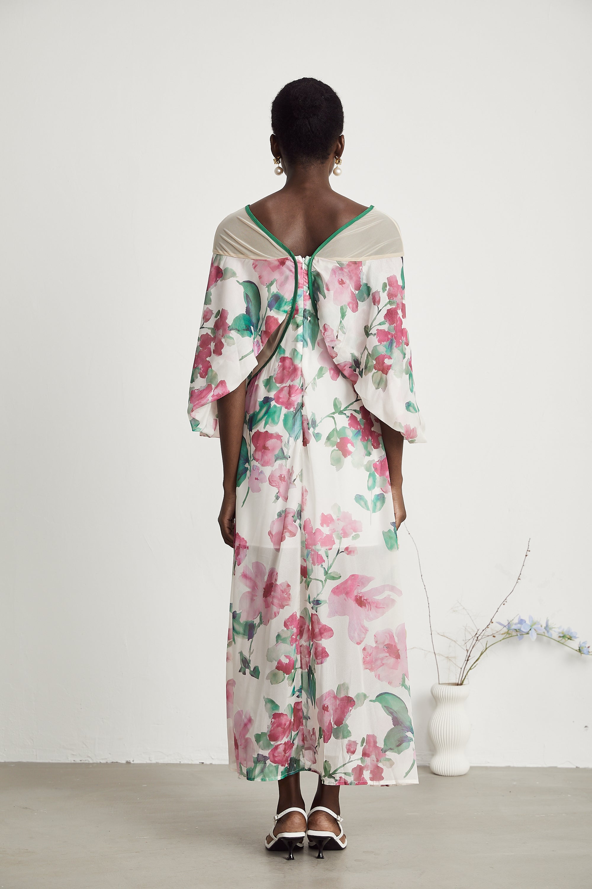 Olessia dekolteli midi elbise