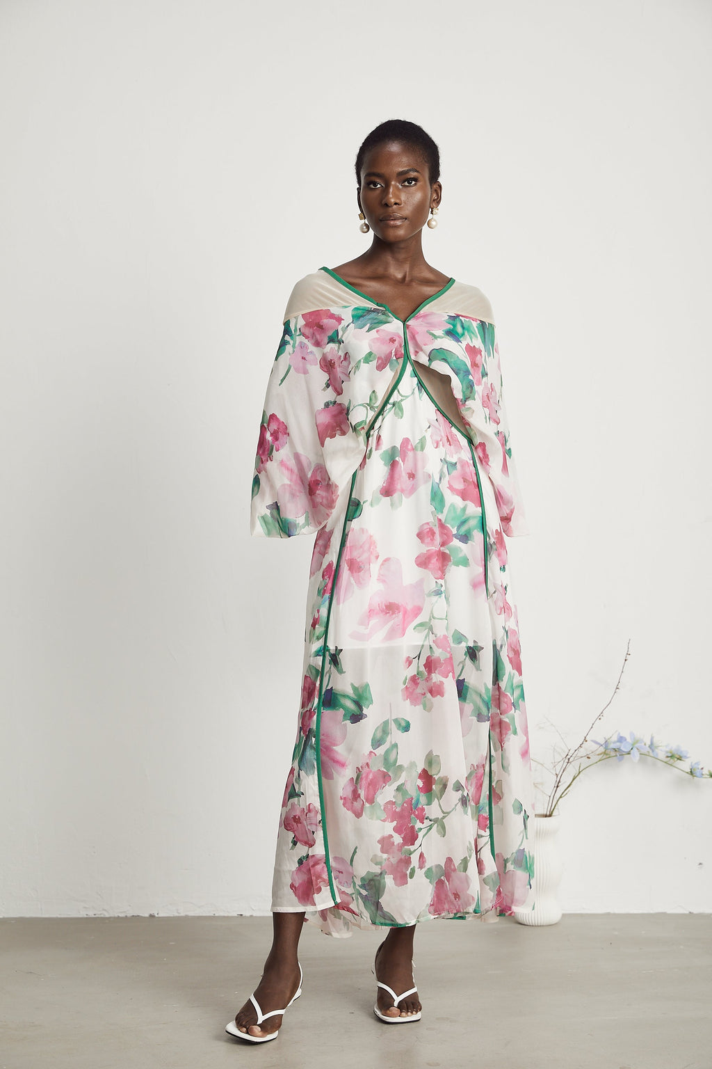 Olessia dekolteli midi elbise