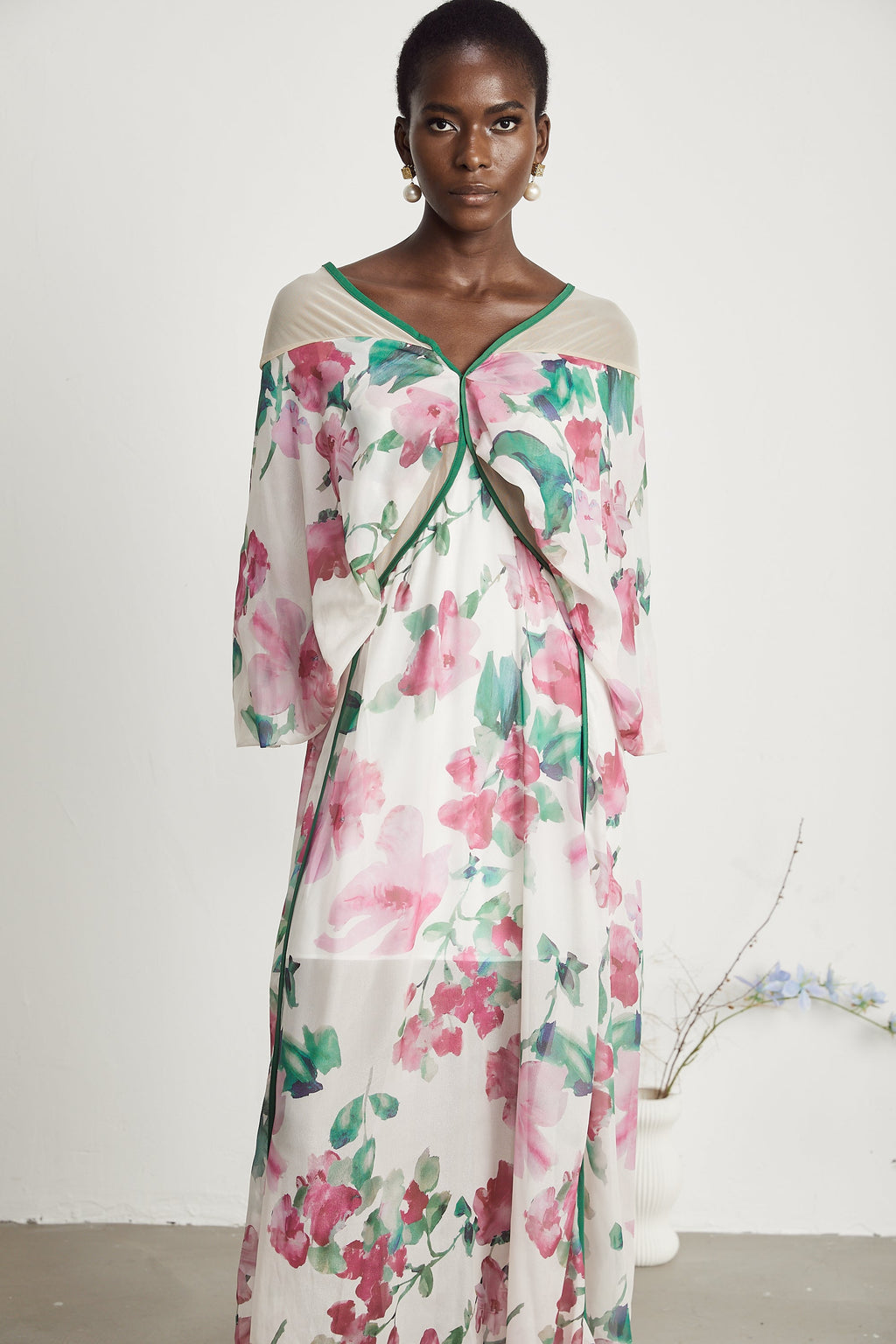 Olessia dekolteli midi elbise