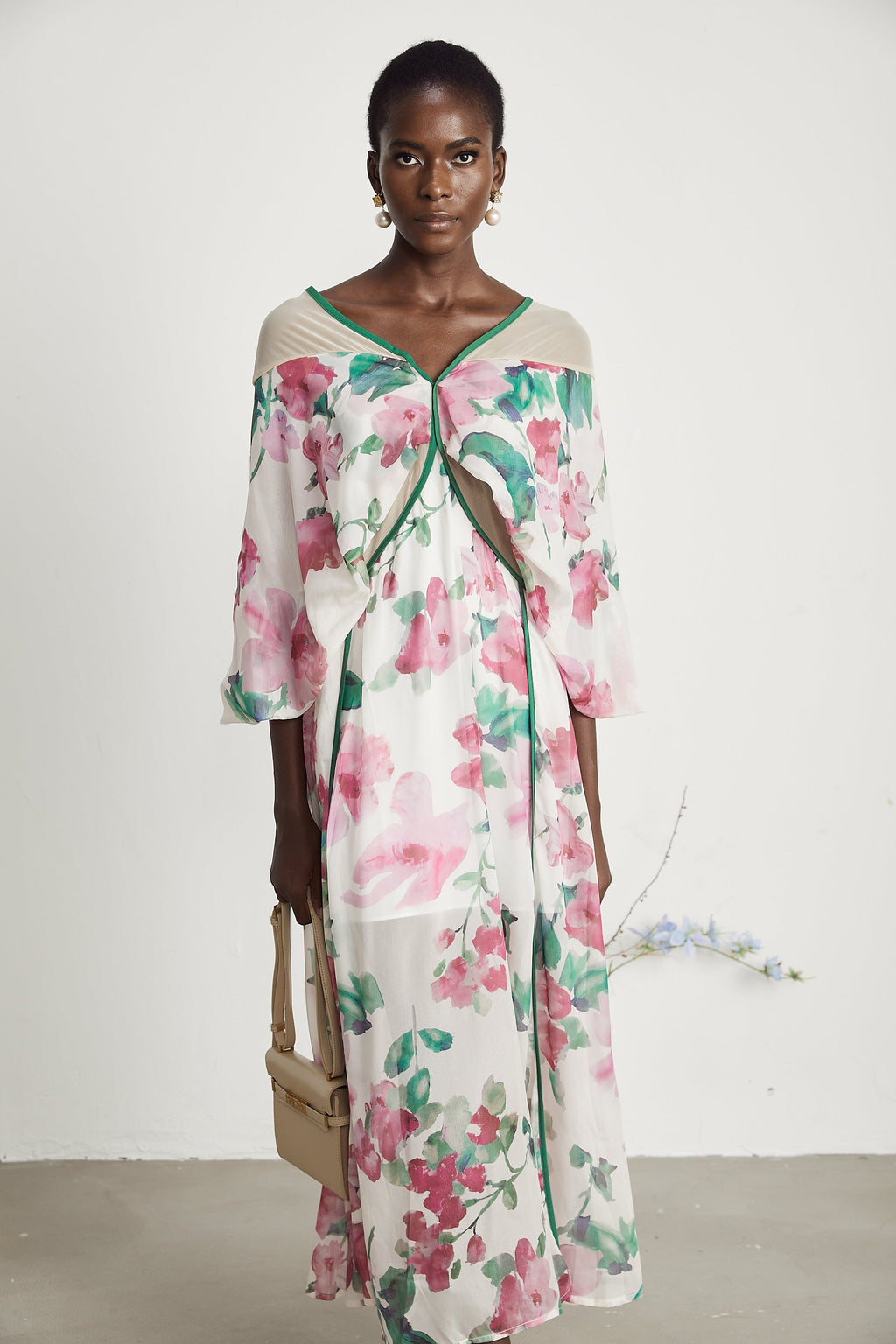 Olessia dekolteli midi elbise