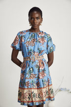 Coralie çiçek mini elbise