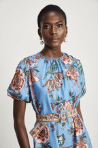 Coralie çiçek mini elbise